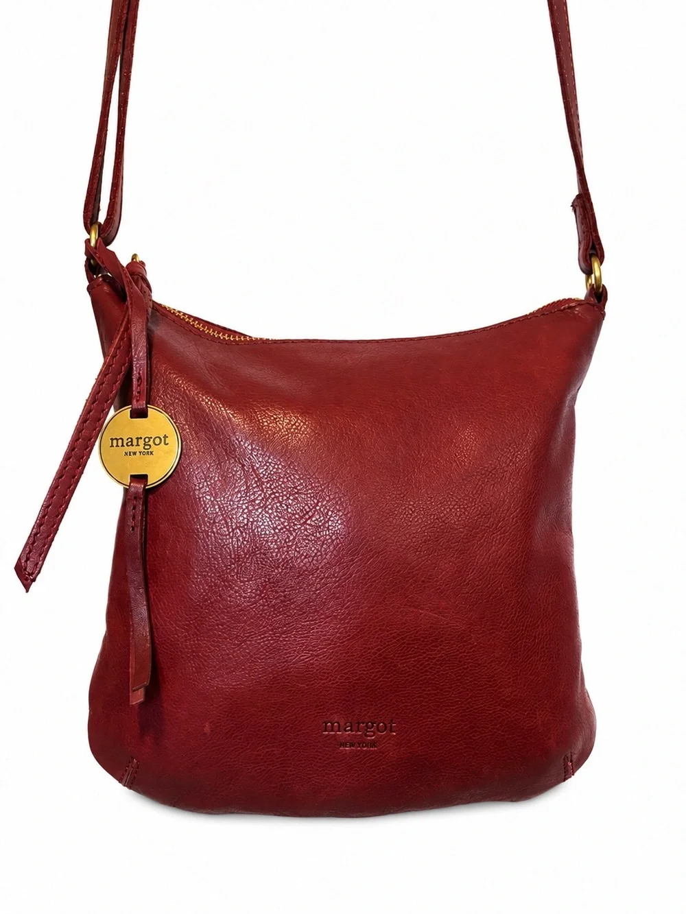 Margot Burgundy Leather Crossbody Bag